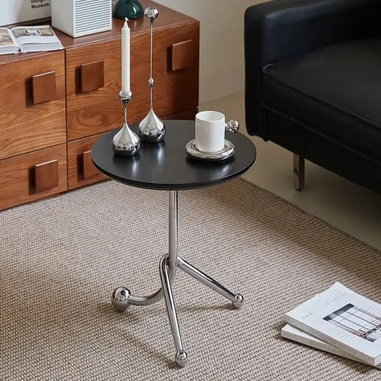 

Medieval Stainless Steel Small Living Room Coffee Table Round Table Nordic Coffee Shop Mesa Creative Small Living Room Furniture