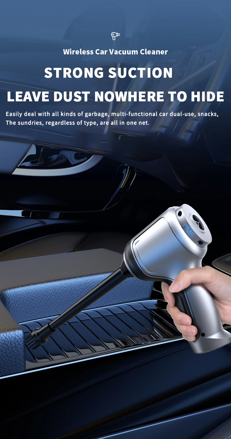 15000Pa Wireless Car Vacuum Cleaner Strong Suction Handheld Auto Vacuum Home & Car Dual Use Mini Vacuum Cleaner Home Appliance