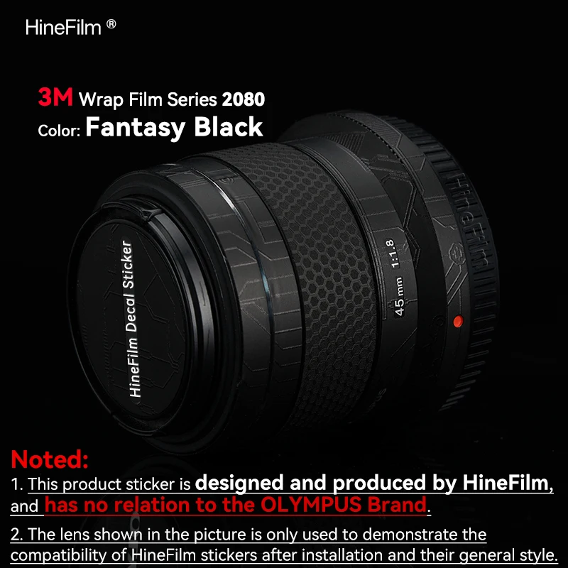 Hinefilm الجلد لأوليمبوس 45 f1.8 عدسة ملصق 45 مللي متر f1.8 التفاف غطاء لأوليمبوس M.ZUIKO الرقمية 45 مللي متر f/1.8 عدسة واقية الجلد