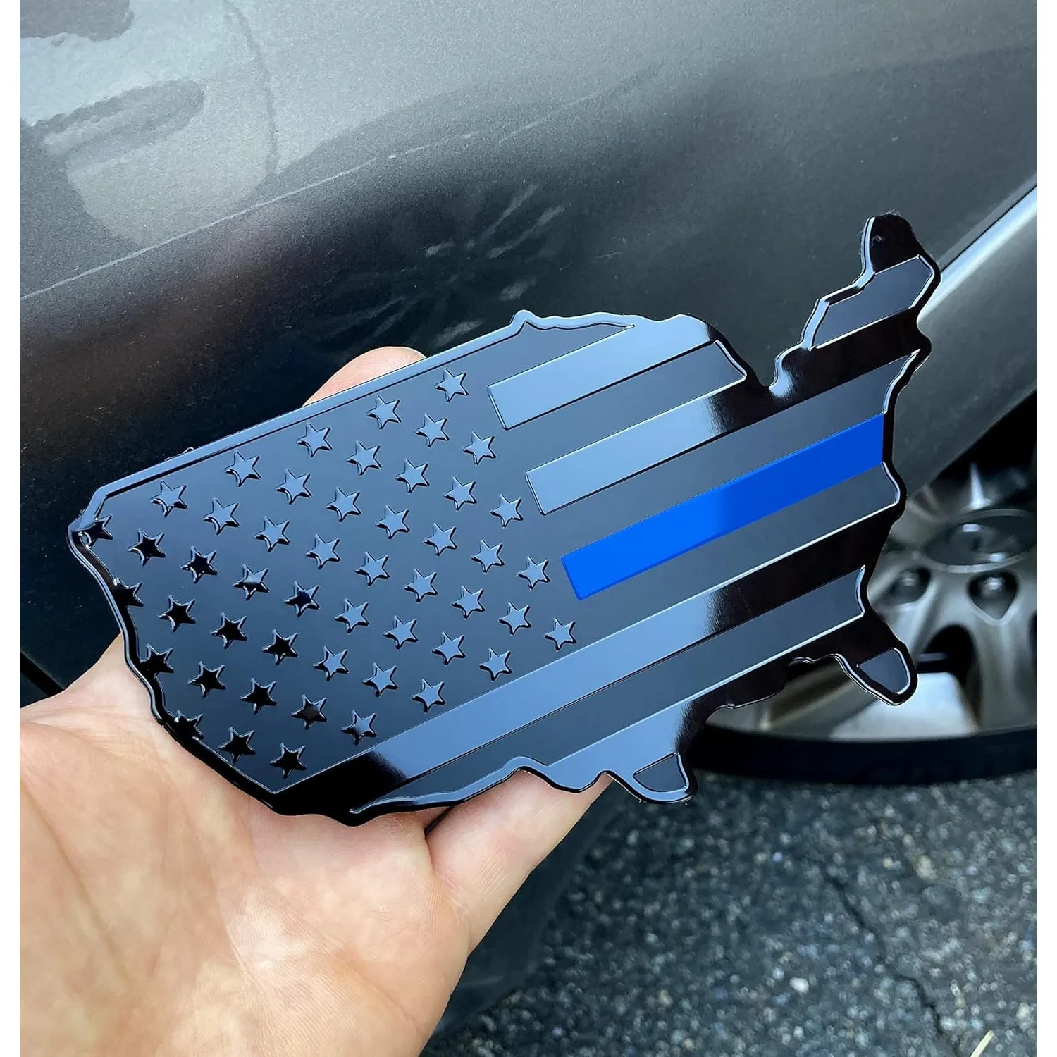 

USA Black Flag Map Auto Fender Emblem for Cars Trucks Laptop Wall 7"x4"