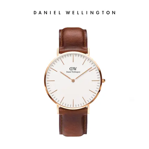 Daniel Wellington DW00100006 Classic St. Mawes Rose Gold Genuine Leather Men's Women's Quartz Watch