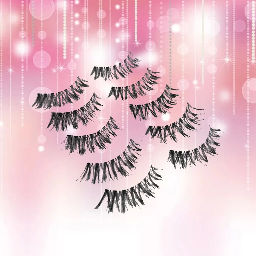 5 paia di ciglia finte naturali lunghe spesse incrociate ciglia dense estensione facile da indossare rimuovere per il trucco quotidiano delle feste donne ragazze
