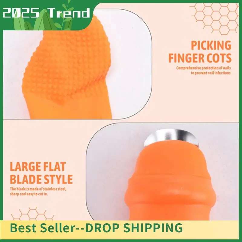 

AD33 HOT 10Set Gardening Silicone Thumb Knife And Finger Cots, Thumb Picker For Fruits And Vegetables