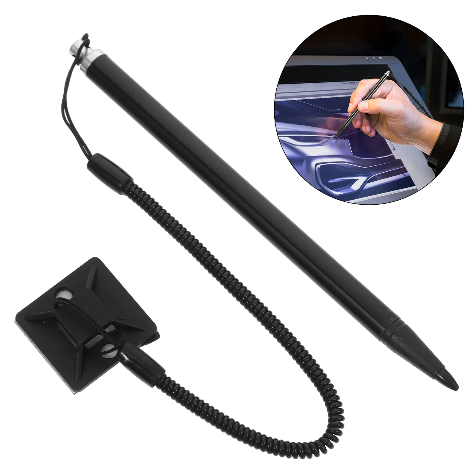 3pcs Replacement Stylus Resistive Screen Pen With Stands Lanyard Car Navigation Pens For Pos Order Machine Tax Printer