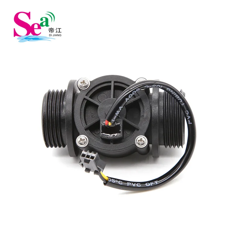 SEA DIJIANG DN25 G1'' Thread 2-60LPM DC24V Waterproof Turbine Water Flow Sensor OEM Customizable Plastic