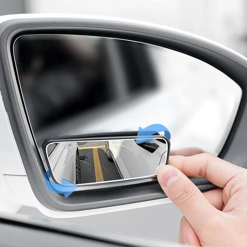 

2Pcs 360 Degree Adjustable Blind Spot Mirror Car Auxiliary Rearview Convex Mirror Round Frame Wide Angle Mirrors for Car Reverse