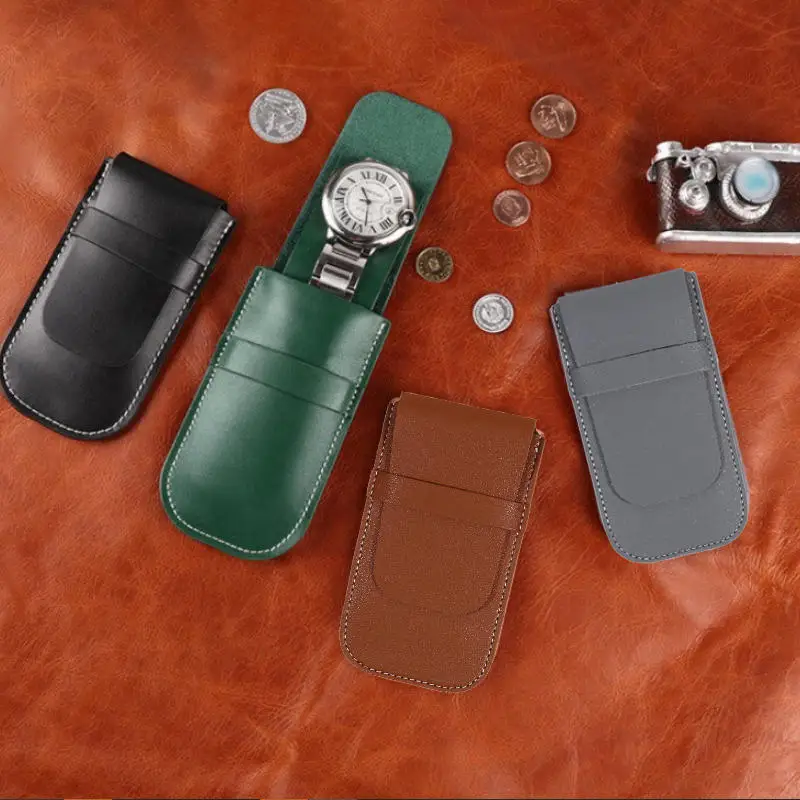 

New Product Case Travel Portable Small Bag PU Watch Bag Watch Packaging Condom Mechanical Watch Scratch-Resistant Condom