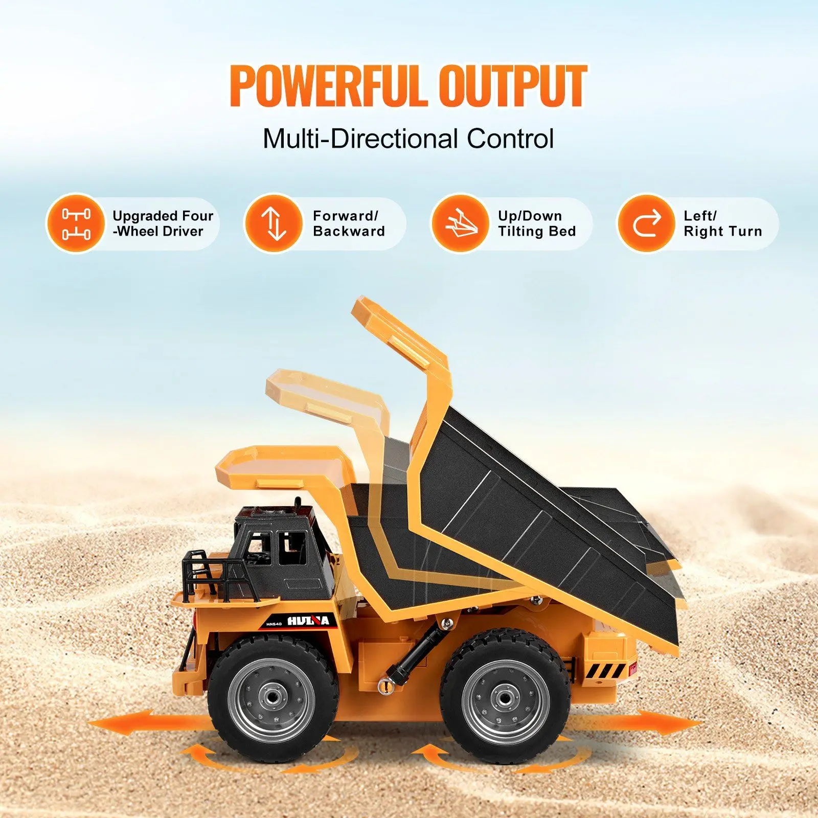 Christmas Gift! RC Remote Control Dump Truck Toy Construction Vehicle Toy 9CH 1:18 Scale