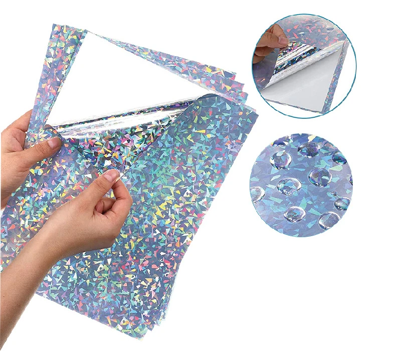 Pegatina de inyección de tinta pet A4, Diamante láser, impermeable, secado rápido, vinilo holográfico, papel de impresión adhesivo, 20 piezas