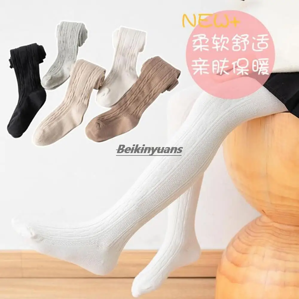 Autumn new 8-character twist light board children's pantyhose girls wear big children's leggings socks