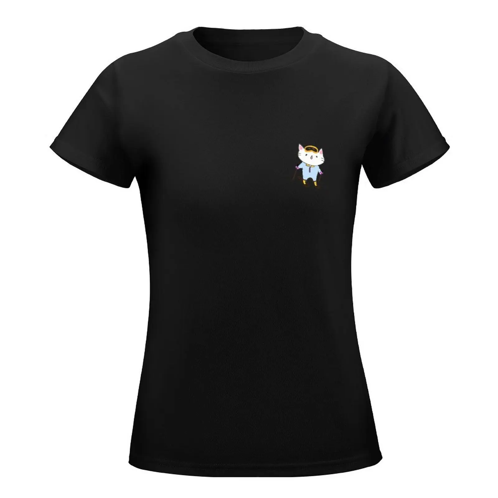 skiing cat 'semo' T-Shirt oversized funny korean fashion plain t shirts for Women