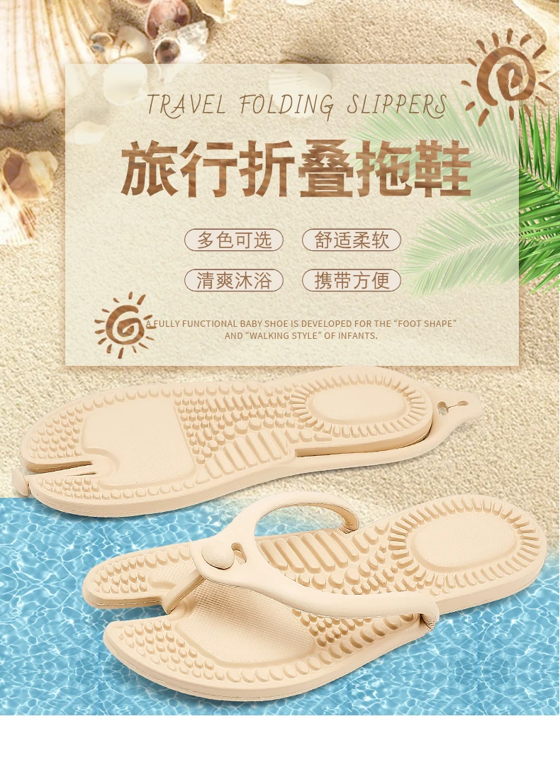 Heißer Verkauf Outdoor Reise Klapp Massage Hausschuhe Hotel Hausschuhe Neue männer Plattform Flip-Flops Badezimmer Hause Frauen Nicht-slip Rutsche – Detail 1