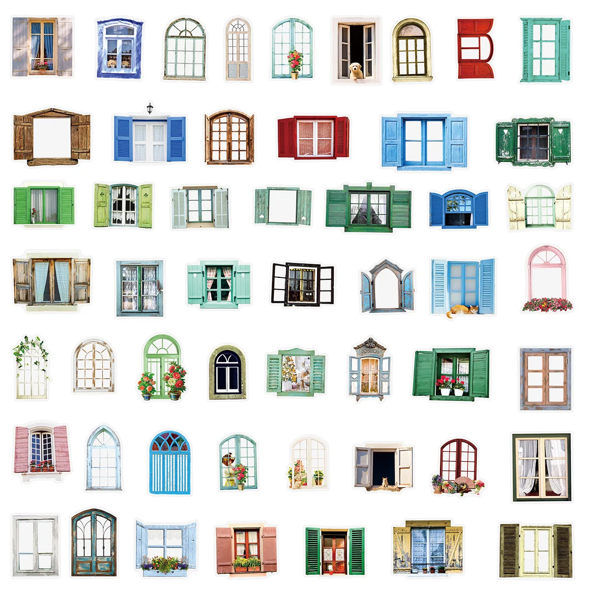 

10/50PCS Window Graffiti Stickers Potted Plant Aesthetic for Phone Bottle Scrapbook Travel Bag DIY Aesthetic Creative Gifts