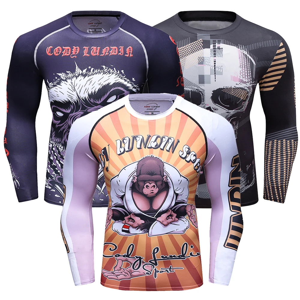 Koszulka Jujitsu Rashguard bokserska Bjj Rashguard dla zawodników Mma sublimowana koszulka Jiu Jitsu Gi kompresyjna odzież odzież do ćwiczeń Muay