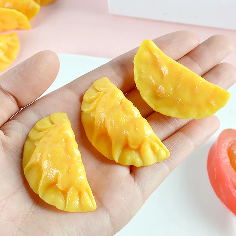 6Pcs Simulation Dumpling Models Artificial Dumpling Decors for Food Photography Drawing Props Supermarket Display Kitchen