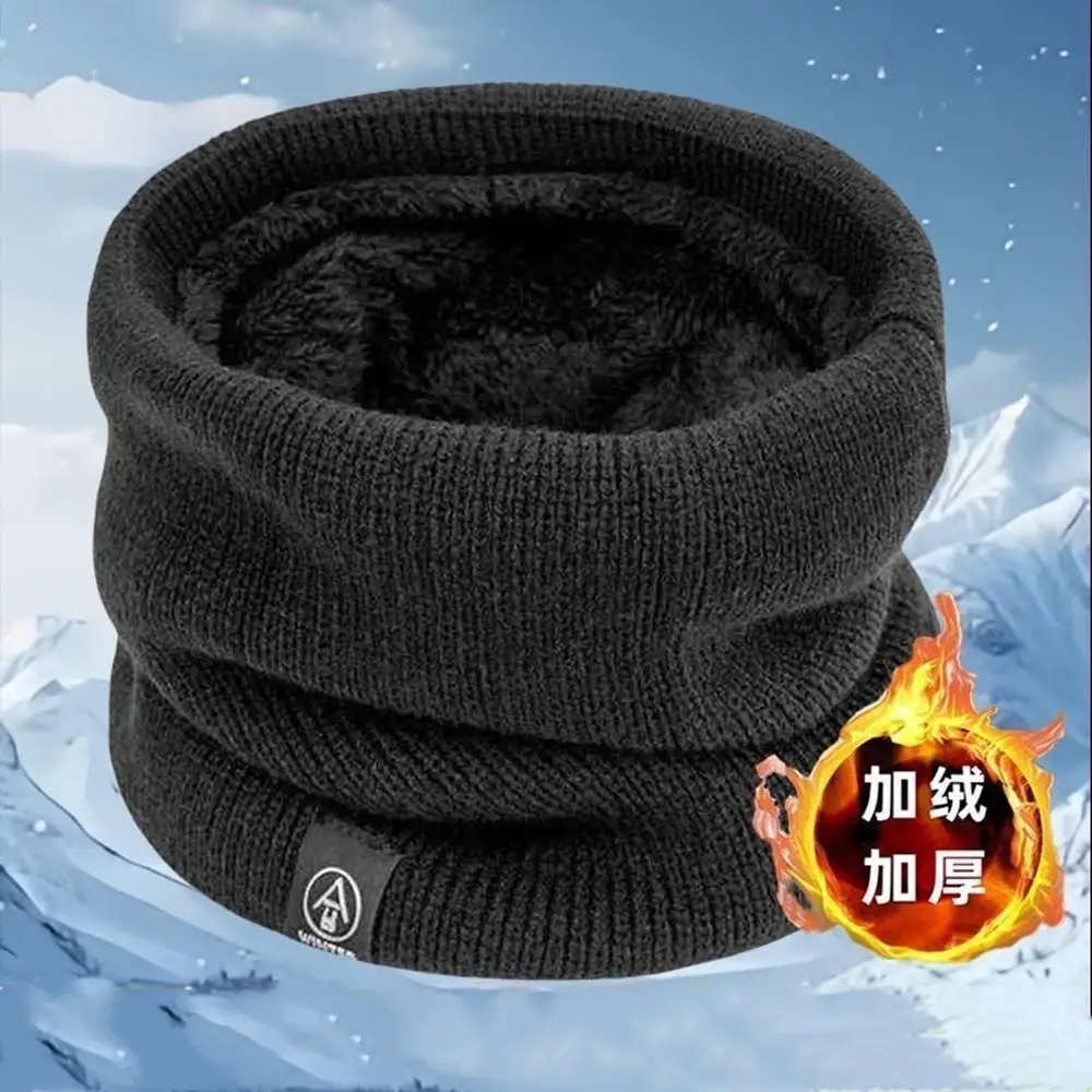 New Winter Soft Knitted Neck Warmer Men Women Fleece Snood Scarves Thicken Wool Neck Scarfs Ring Cold-proof Cycling Face Mask