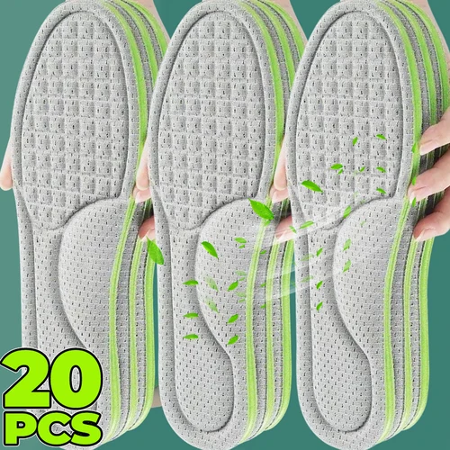 Imagen 2 del producto Plantillas ortopédicas de espuma viscoelástica blanda, plantilla desodorizante para zapatos deportivos, absorbe el accesorio antibacteriano transpirable para zapatos, 2/20 piezas