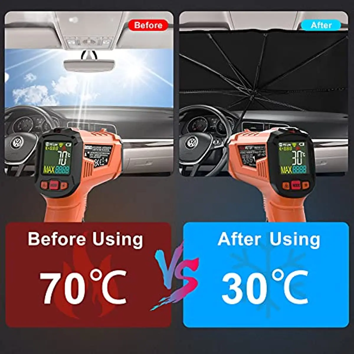 Car Windshield Sunshade Umbrella for Skoda Octavia Rapid Kodiaq Karoq Fabia Kamiq Superb Afgeleide Visions Yeti scala Enyaq 2023