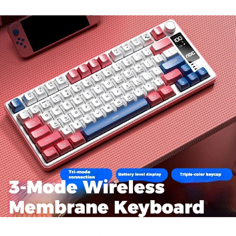 AOC GK300 Wireless Keyboard Mouse Set Tri Mode 24G Bluetooth Wired Silent Rgb Triple Color Keycaps For Gaming Office