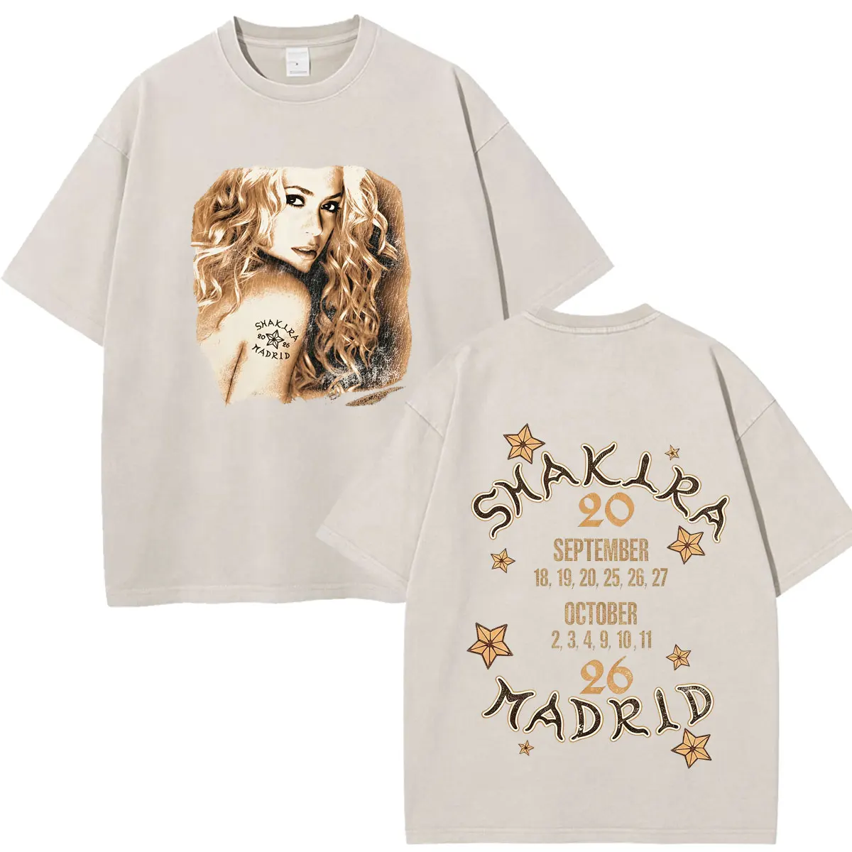 Shakira Las Mujeres Ya No Lloran 2026 Tour Print Vintage Washed Fan Geschenk T-Shirts Herren Damen Mode Locker Lässig Baumwoll-T-Shirt – Detail 19