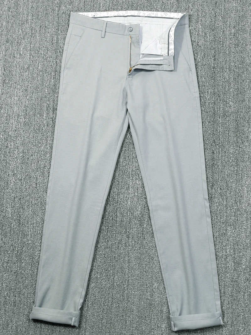 Golf Men's Spring/Summer Slim Fit Pants with Heavenly Silk Linen Moisture Absorbing and Breathable Elastic Thin Pants