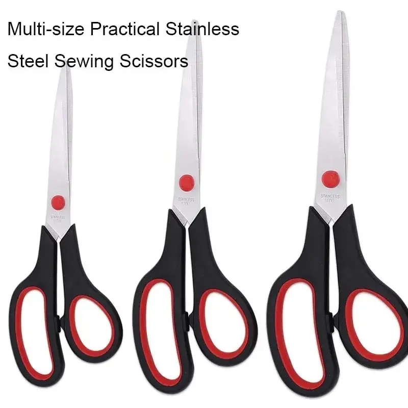 Stainless Steel Scissors Student Stationery Scissors Household Multi-Function Office Paper Cuttings Thread Cutting Head Scissors