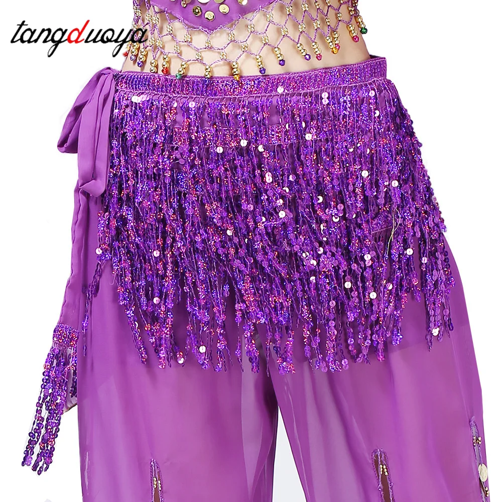 

Сексуальная многослойная юбка для танца живота, цепочка с блестками, ремни с кисточками, Клубная одежда, платье для латинских танцев хула, шарф на талии для выступлений