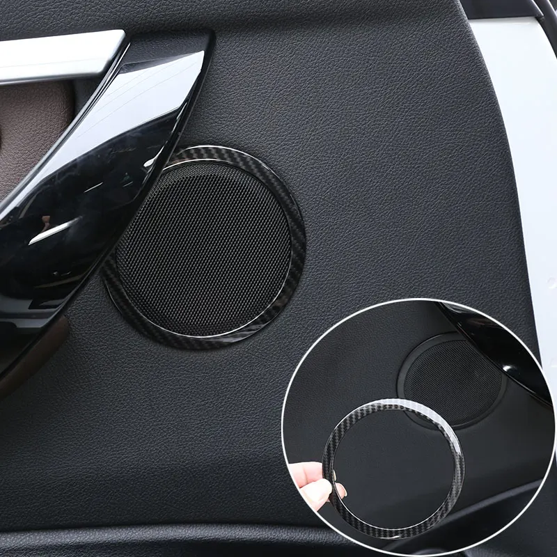 

Suetlcoity For BMW 3 Series F30 2013-19 Carbon Fiber ABS Car Door Loudspeaker Frame Cover Trim Sticker Interior Car Accessories