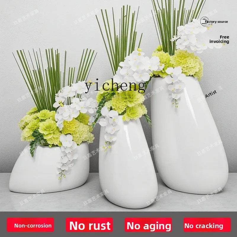 

XL FRP flower pot outdoor extra large flower pot large floor-to-ceiling shopping mall outdoor flower box combination