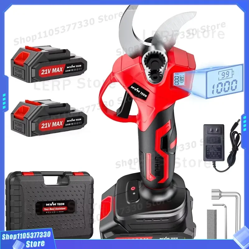 Cordless Lithium Ion Electric Pruning Shears Portable Handheld Tree Trimmer Brushless Motor Branch Cutter for Gardening Use