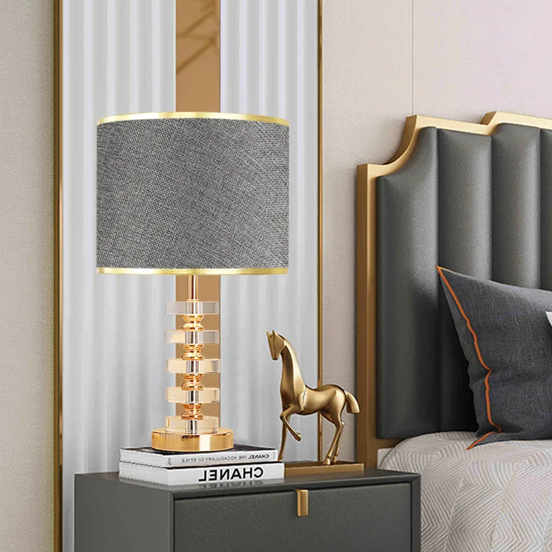 SeeingDays Luxury Crystal Table Lamp Post Modern Simple American Style Table Lamp For Living Room Bedroom Bedside Lamp