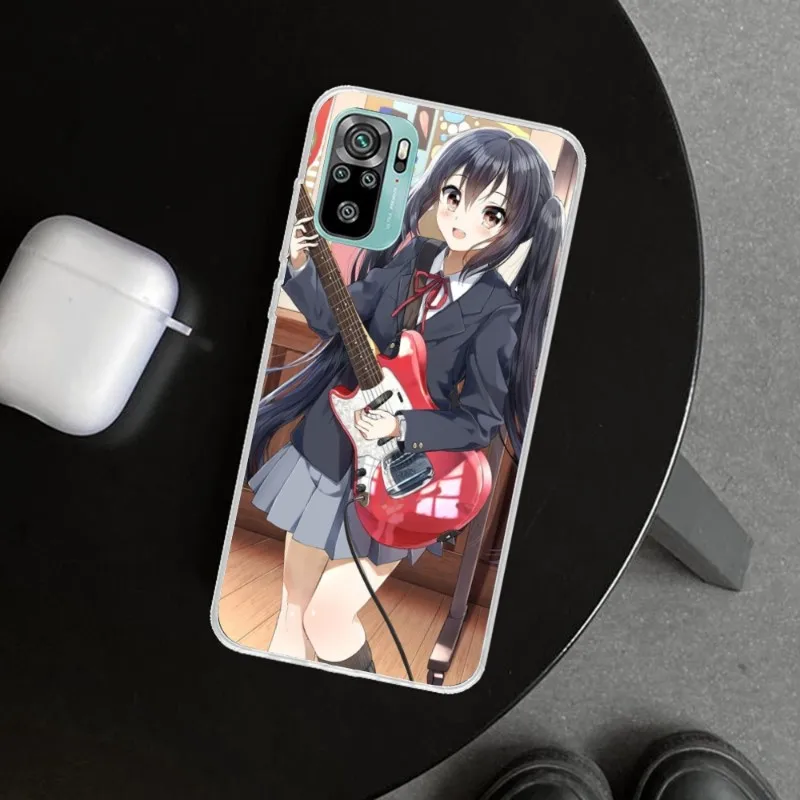 K-ON Nakano Azusa Phone Case for Xiaomi 13 Lite 12 11T 10 9 Redmi Note 11 10 10S Pro 9 9A 8 Clear Phone Cover Funda