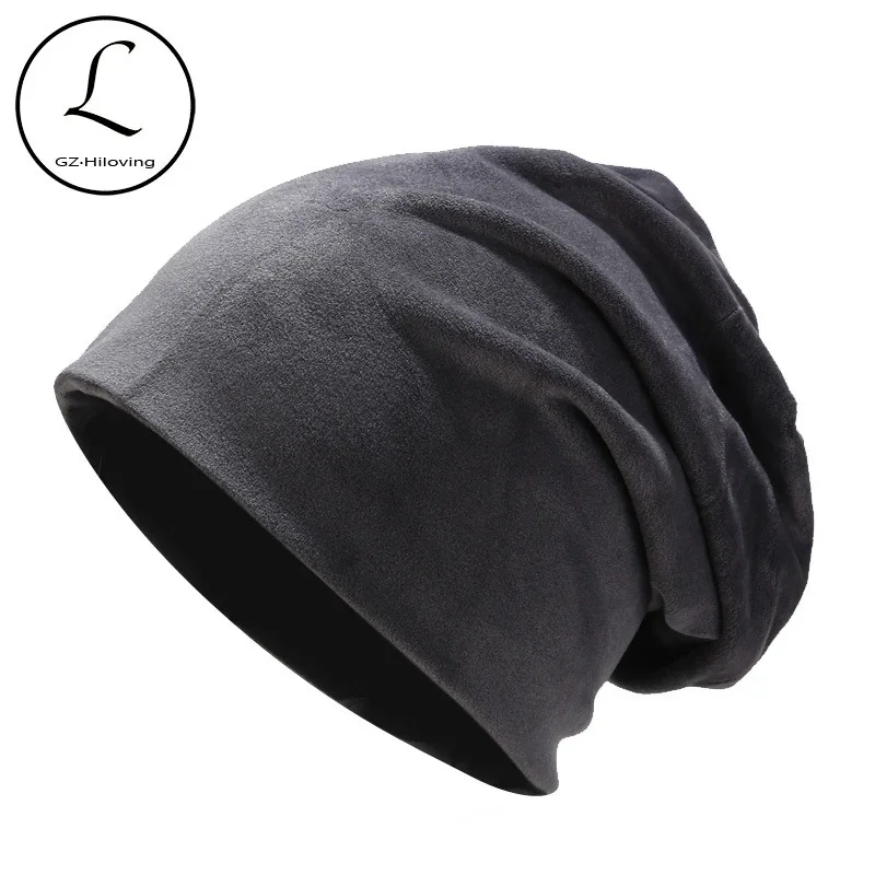 

GZHilovingL Slouchy Black Velvet Beanie Hats For Women Winter Autumn Fashion Ladies Warm Baggy Velour Skullies Hat Femme Bonnet