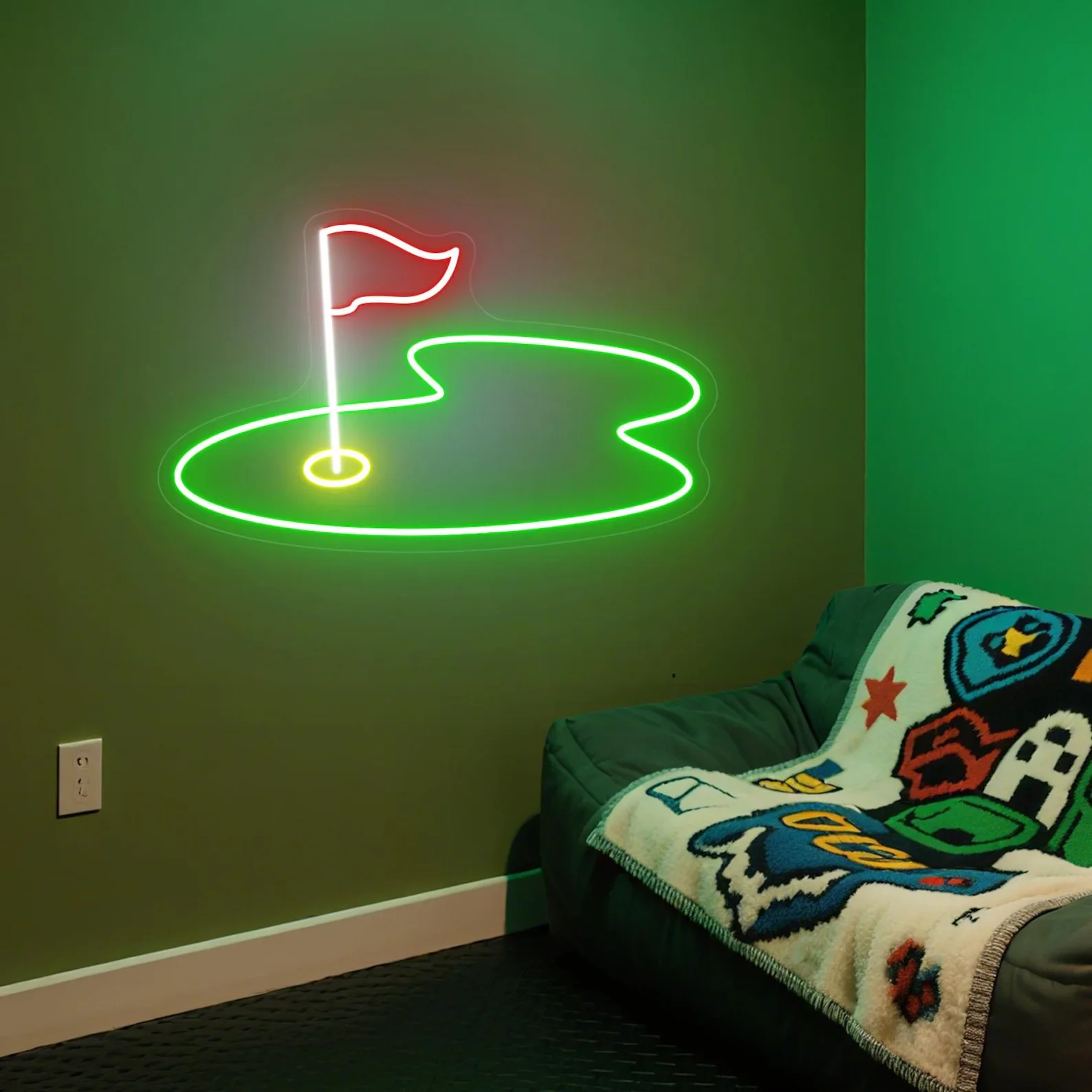 Golf Course Neon Sign, Custom Name Golf Club Neon Sign , Man Cave Golf Decor, Home Golf Wall Art, Gift for Golf Lovers