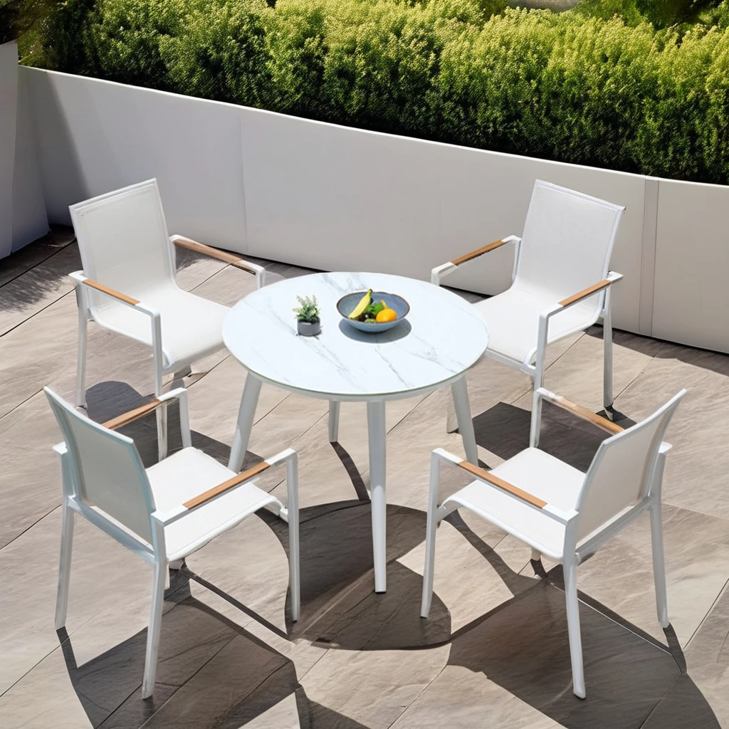 

Лидер продаж, комплект мебели для патио, обеденный набор на открытом воздухе, садовый стол и набор стульев