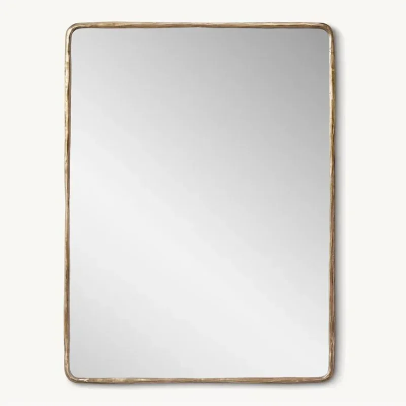 American country light luxury retro wrought iron forging decorative mirror villa hotel model room living room bedroom