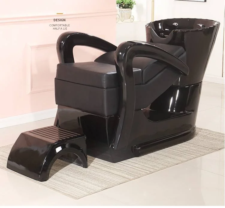 Professional Manufacturer Ceramic Bowl With Cold and Hot Pipe Fiberglass Frame Salon Shampoo Chairs