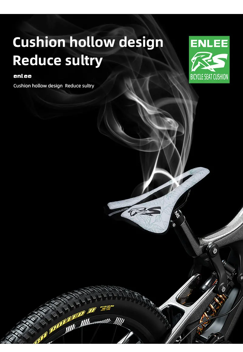 ENLEE Mountainbike Hohles Sitzkissen Klappbares Rennrad Hohl Atmungsaktives Ultraleichtes Stahlbogensattel Reitausrüstung – Detail 8