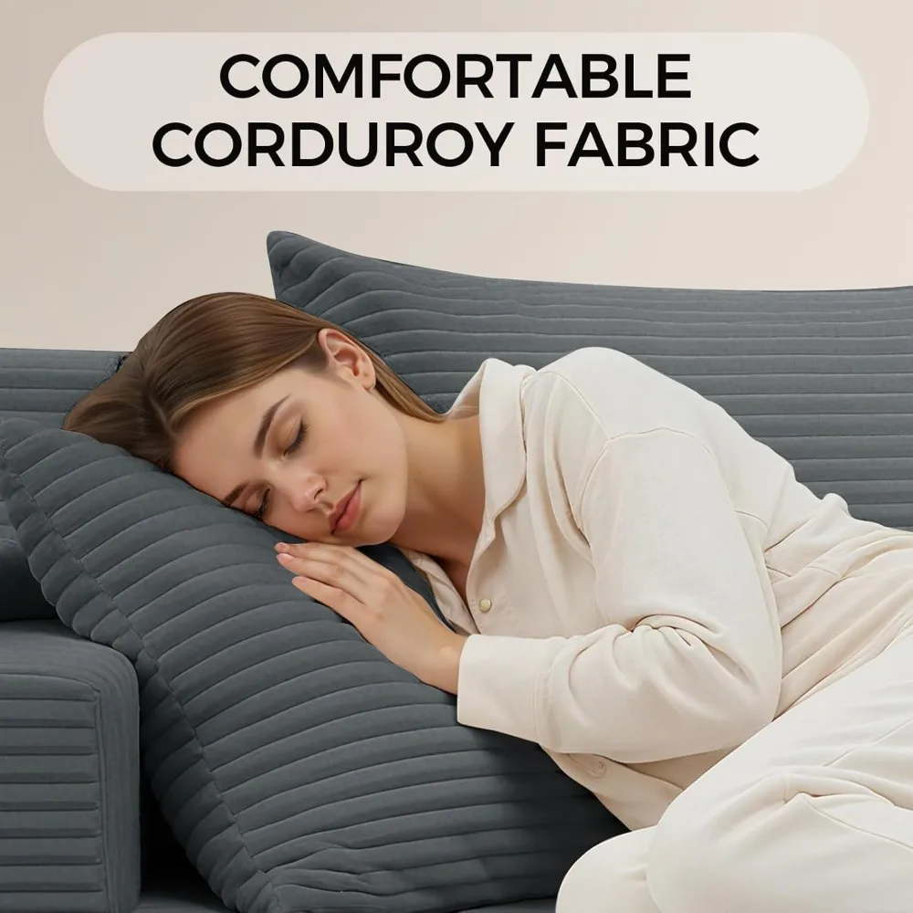 كرسي استرخاء داخلي، سرير أريكة منجد سروال قصير كبير الحجم مع 3 وسائد، كراسي أريكة مريحة للنوم، نائمة سحابية #6