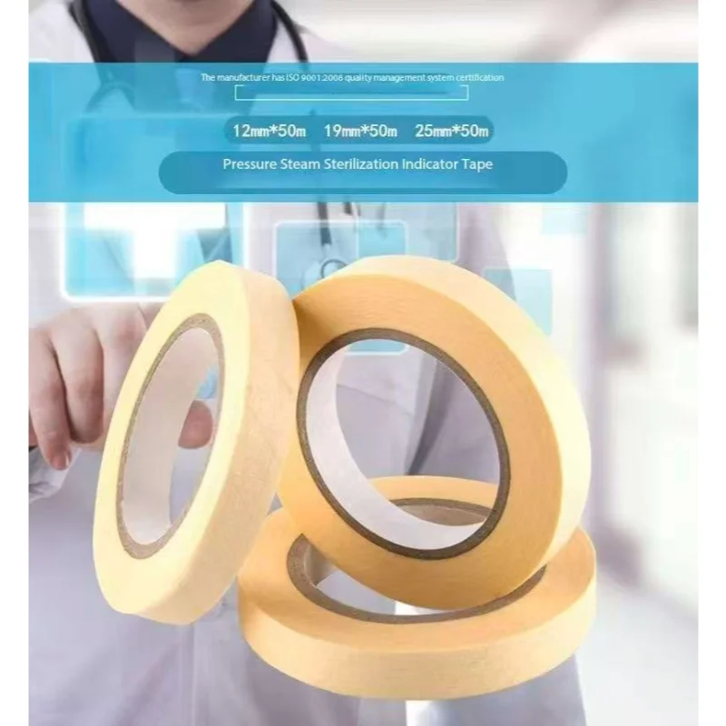 12/19/25MM 1 Roll Dental Sterilization Indicator Tape Autoclave Sterilizer Material Dentistry Cleaning Oral Care Supplies Tools