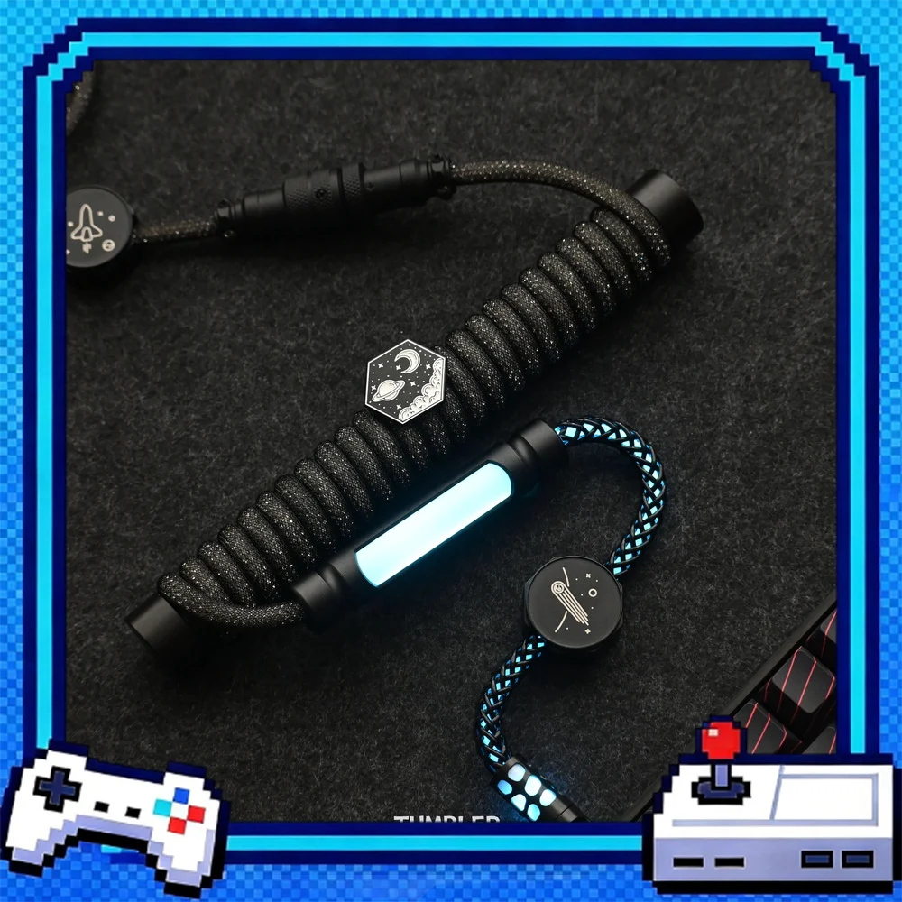 Tumbler Studio Starry Sky V2 Flash Black 8K App Controlled Custom Mechanical Keyboard Aviator Cable RGB Lighting Coiled Cord
