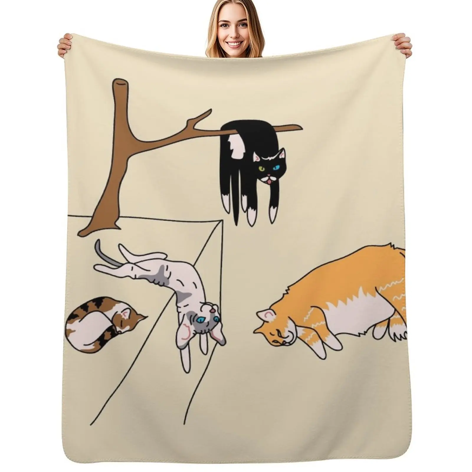 Dal?-'s cats Throw Blanket Warm Cozy Throw Blanket for Living Room Couch