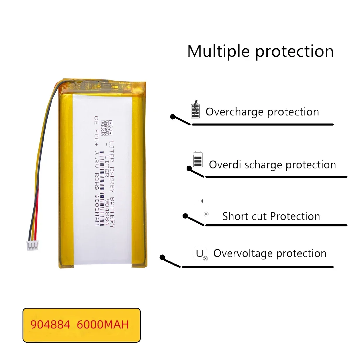 Replace 3.8V 6000mAh 904884 Lipo Battery For anbernic RG405V Game machine Open source handheld