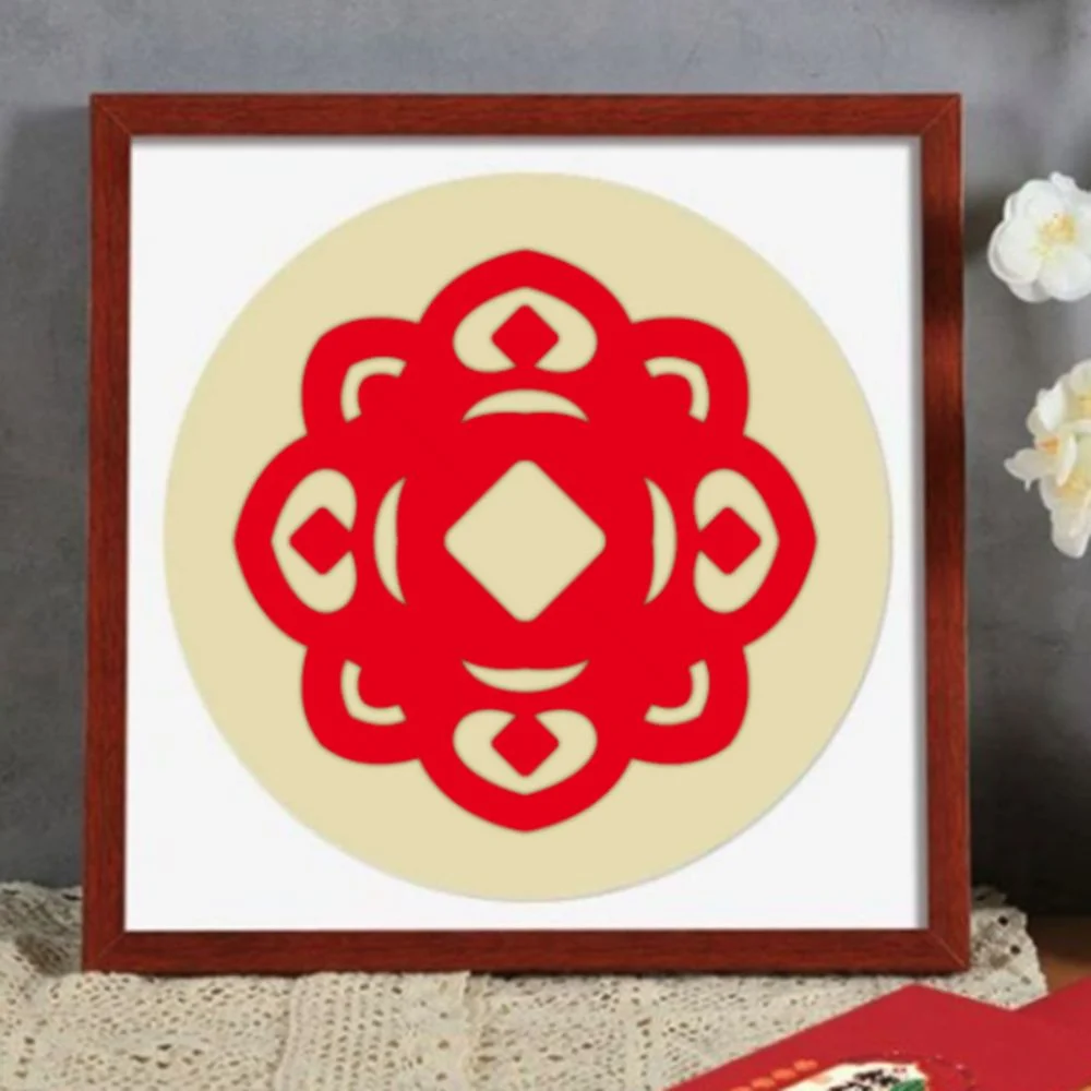 

Chinese Traditional Style Paper Cutting Kit Handmade Red Window Grilles Semi-finished DIY Children's Handicrafts Kindergarten