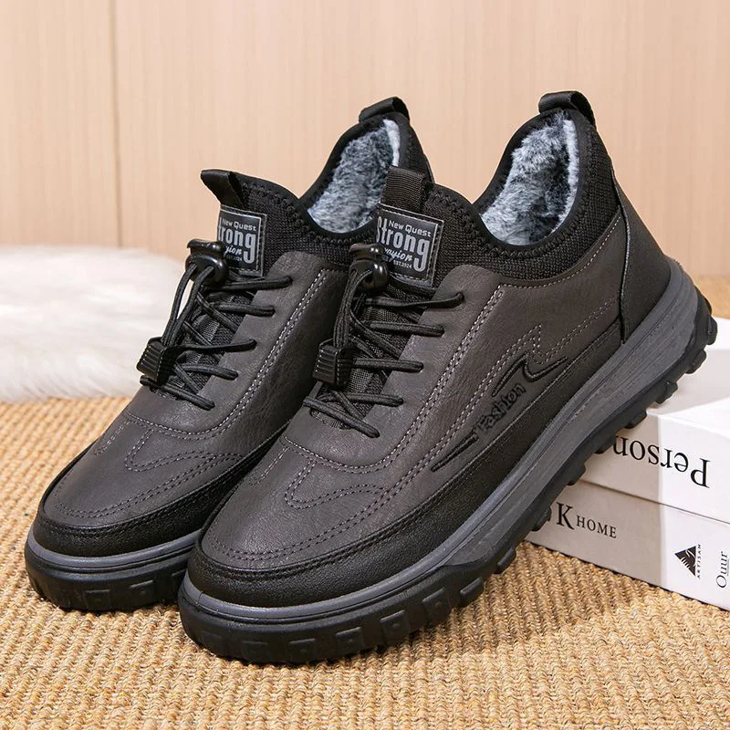 2025 New Winter Men Lace Up Snow Boots Warm And Cold Proof Comfortable And Soft Waterproof And Anti Slip Waterproof And Anti Sli