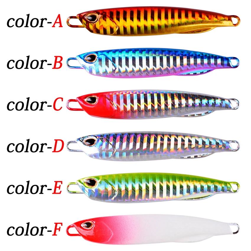 6Pcs SLIM Metal Lures Casting Jigs Spoon 10G 15G 20G 30G 40G Shore Cast Jigging Fish Sea Bass Sinking Lure Bait Fishing Tackle