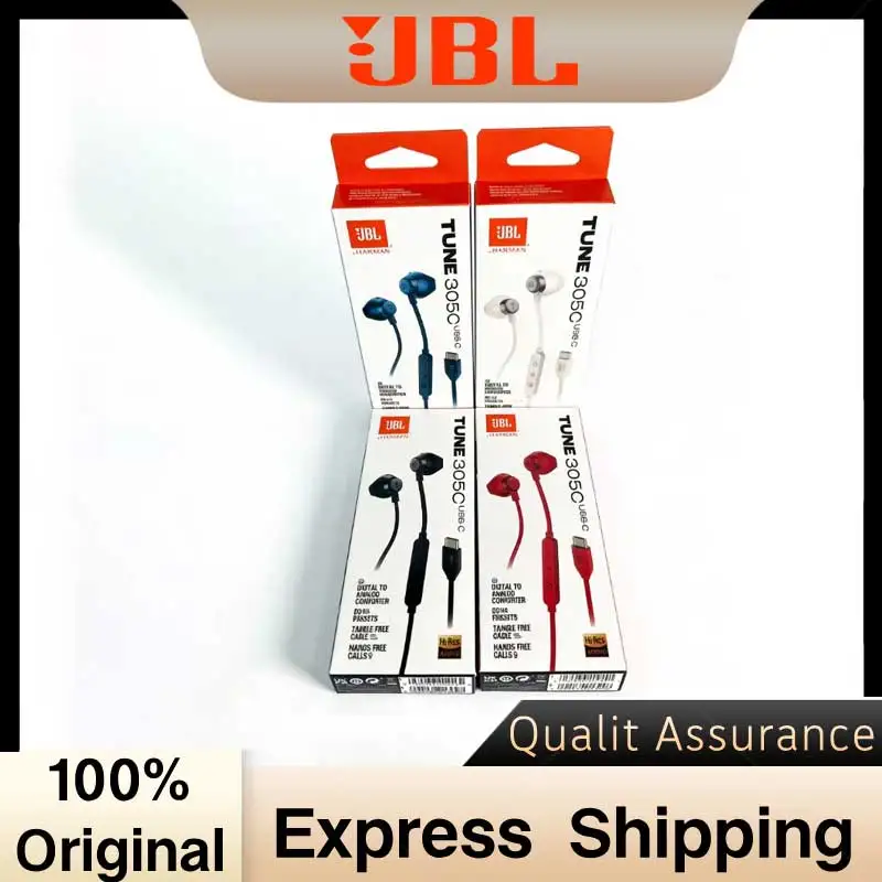 JBL TUNE 305C Type-C Wired Over-Ear Headset Built-in Mic Clear Call for USB-C Phones Laptops