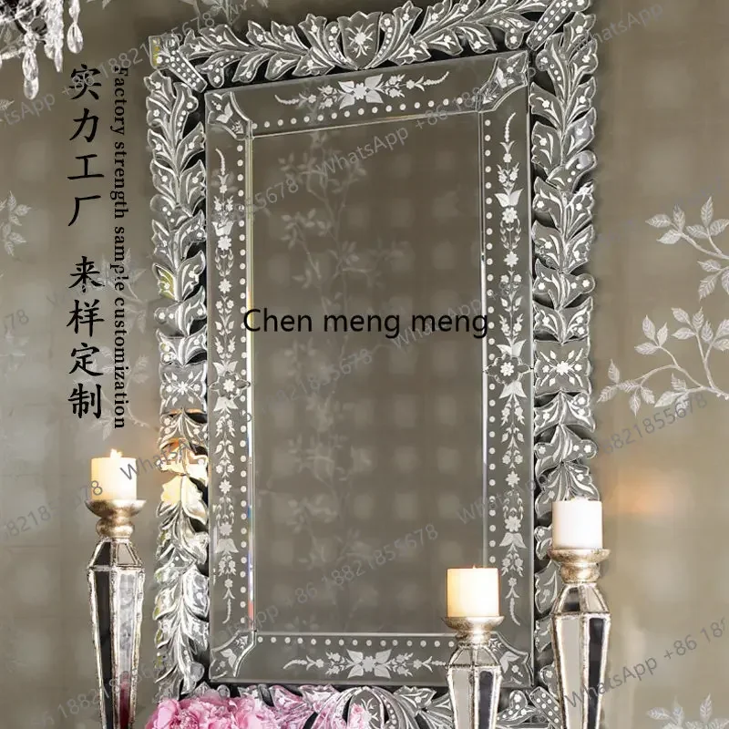 YL Entrance antique high-end makeup mirror floor mirror full-length mirror light luxury