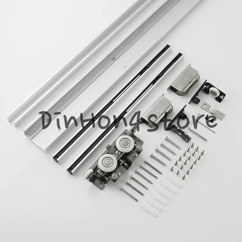 Hardware accessories trackless sliding door suspension track aluminum alloy slide rail hanging door with two-way buffer electric
