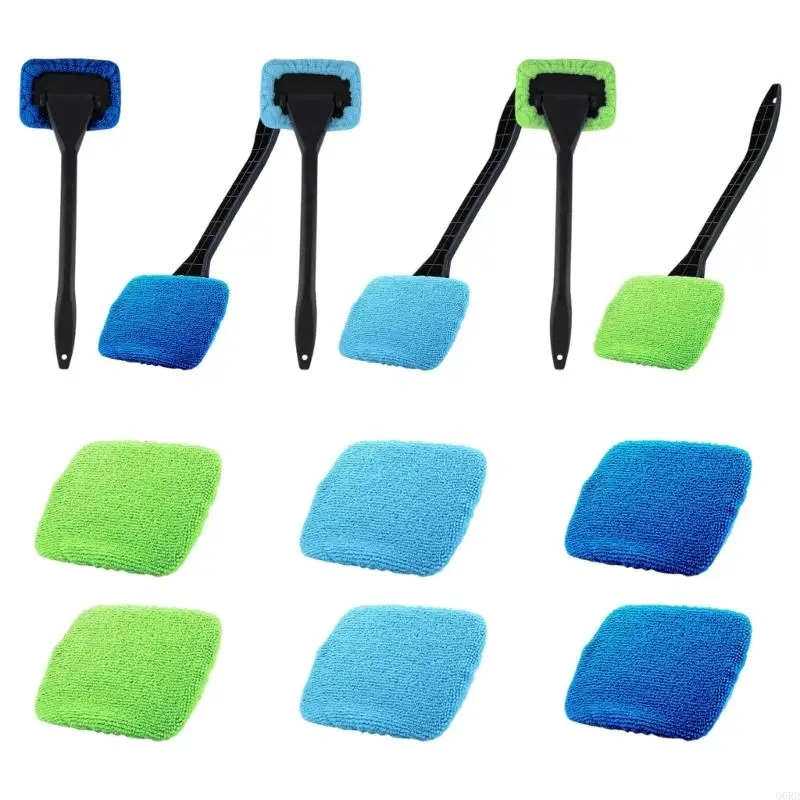 Paquete 2 herramienta raspador defogger limpiador del parabrisas con manija flexible y cepillo microfibra para